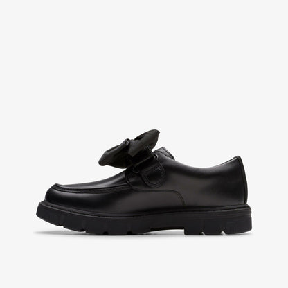 Clarks Popular / Lorcam Bow Kid Black Leather
