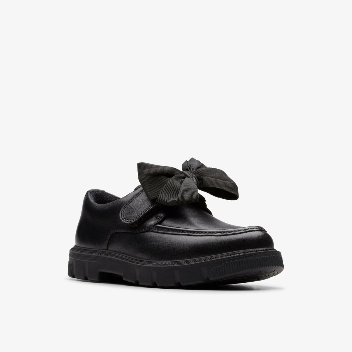 Clarks Popular / Lorcam Bow Kid Black Leather