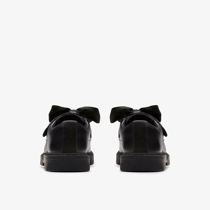 Clarks Popular / Lorcam Bow Kid Black Leather