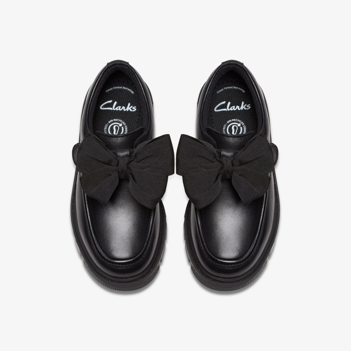 Clarks Popular / Lorcam Bow Kid Black Leather