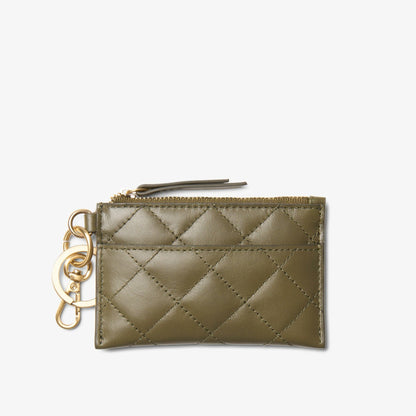 Clarks Popular / Quilted Card Olive Leather