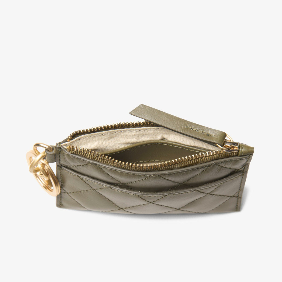 Clarks Popular / Quilted Card Olive Leather