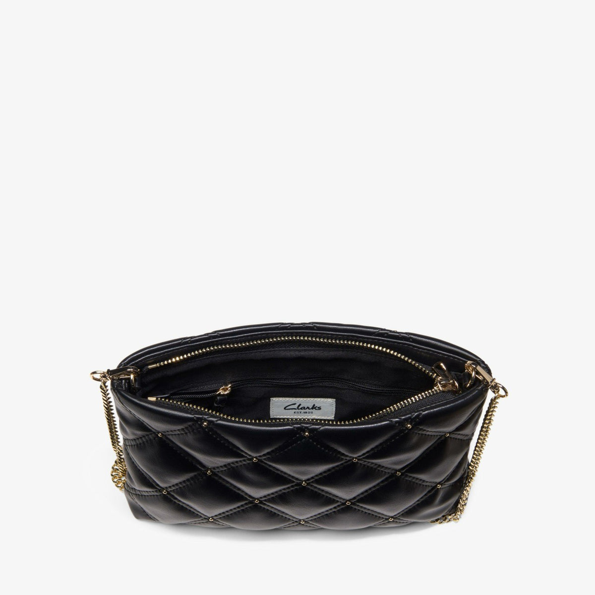 Clarks New / Dress Pouch Black Quilted