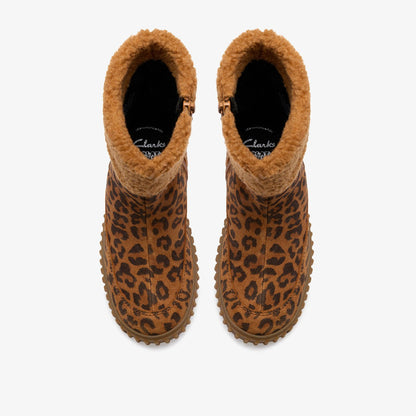 Clarks Essential / Cove Snug Kid Leopard Print