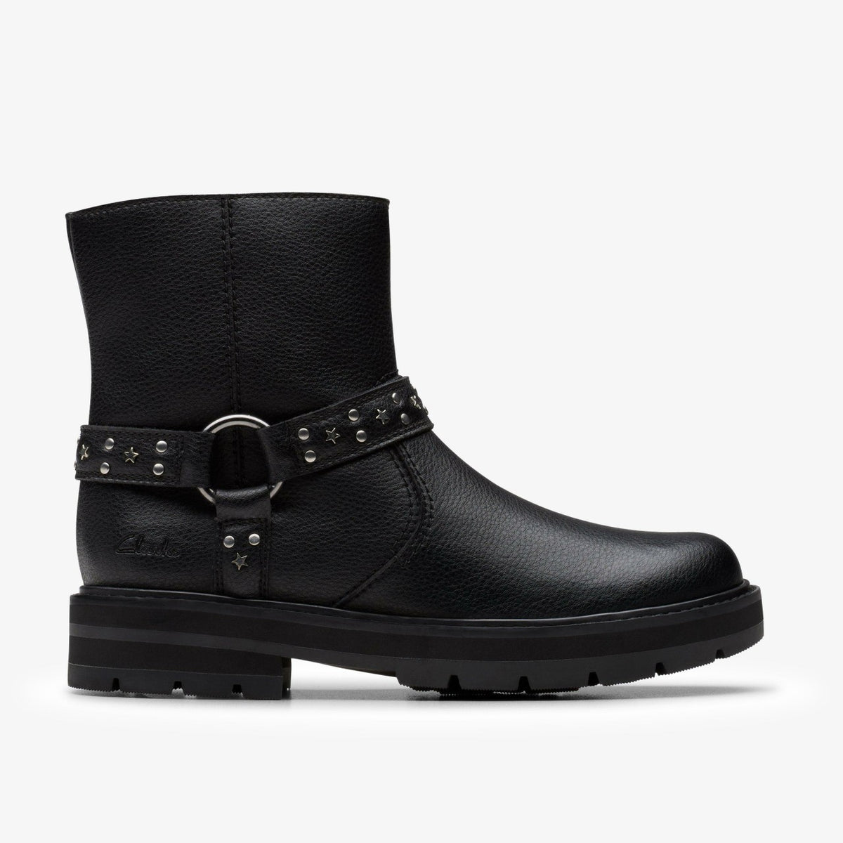 Clarks Hot Sale / Prague Shine Kid Black Leather