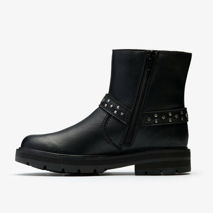 Clarks Hot Sale / Prague Shine Kid Black Leather