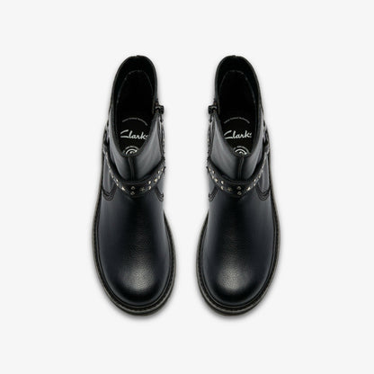 Clarks Hot Sale / Prague Shine Kid Black Leather