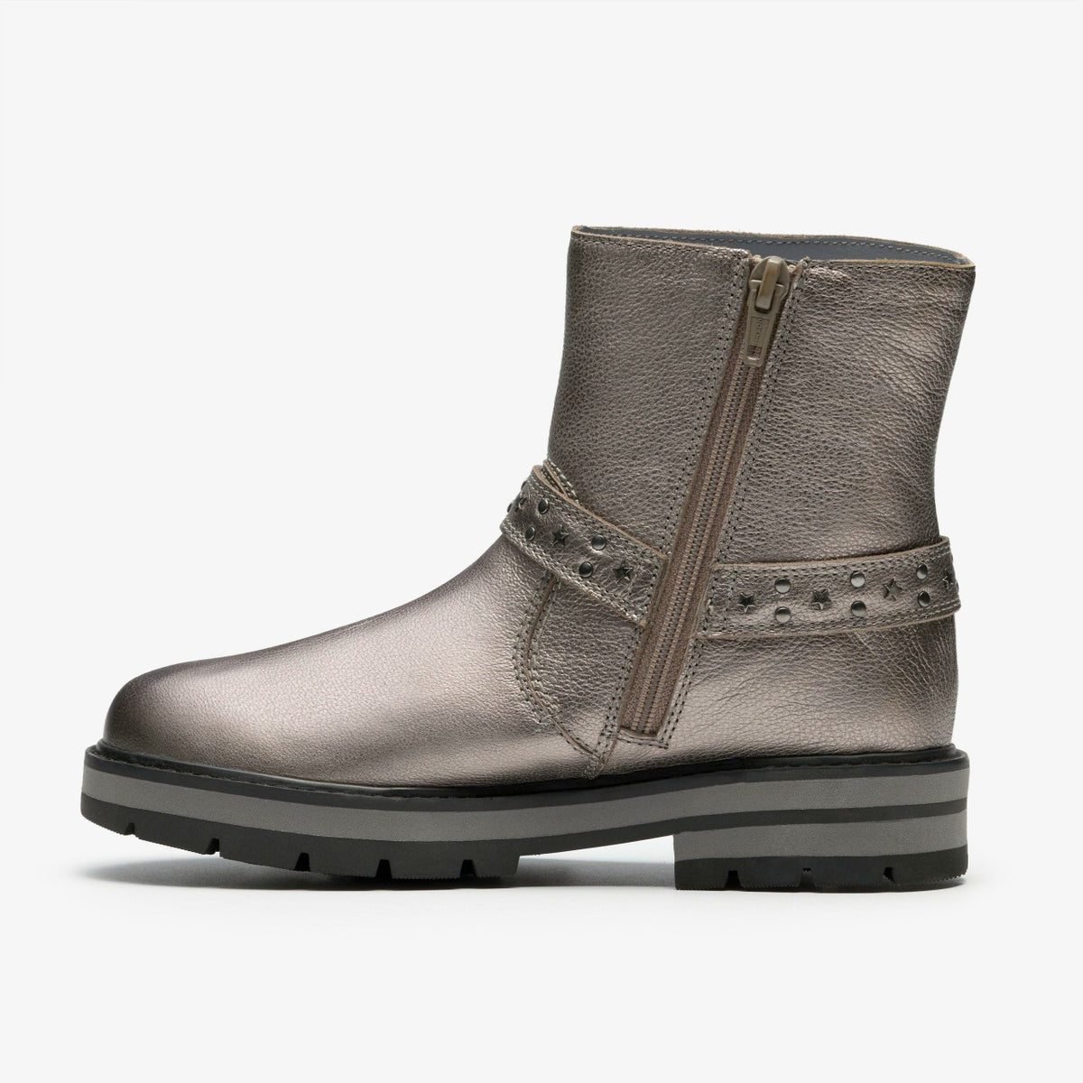 Clarks Sale / Prague Shine Kid Pewter Metallic