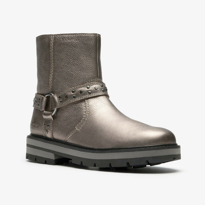 Clarks Sale / Prague Shine Kid Pewter Metallic