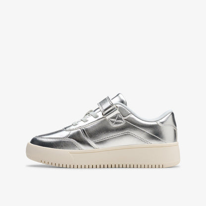 Clarks Sale / Barley Step Kid Silver Metallic