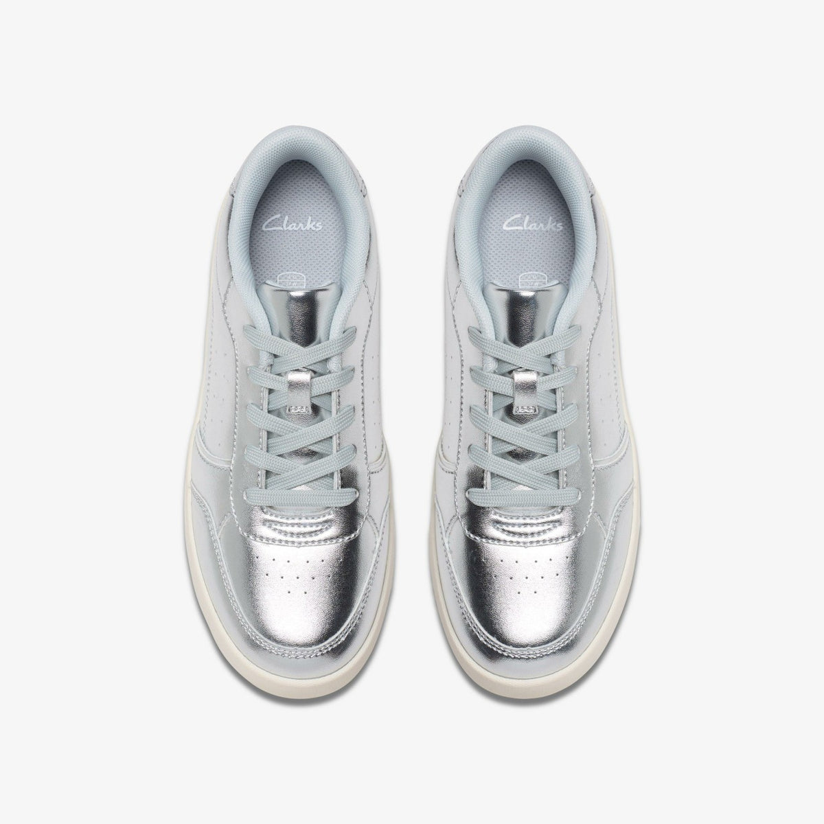 Clarks New / Barley Step Youth Silver Metallic