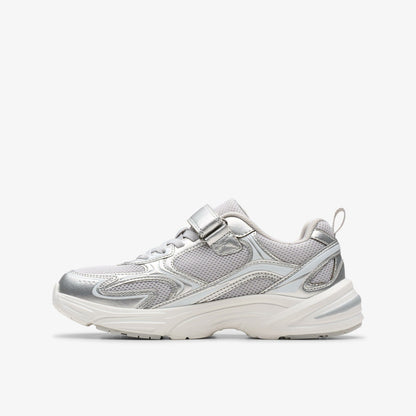 Clarks Recommended / Crafton Move Kid Silver Metallic