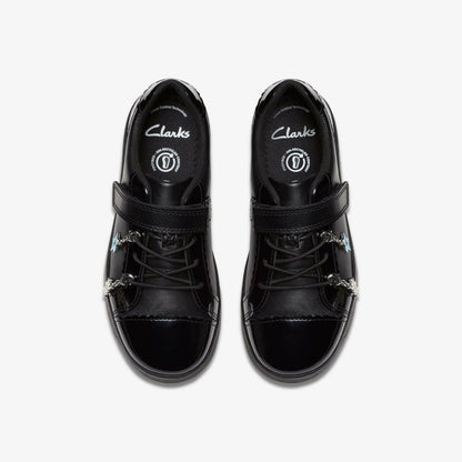 Clarks Great Value / Disco Charm Kid Black Leather