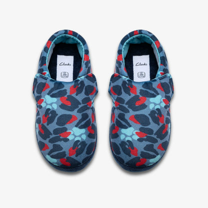 Clarks Top Pick / Fluffy Snug Kid Blue Camo Combination