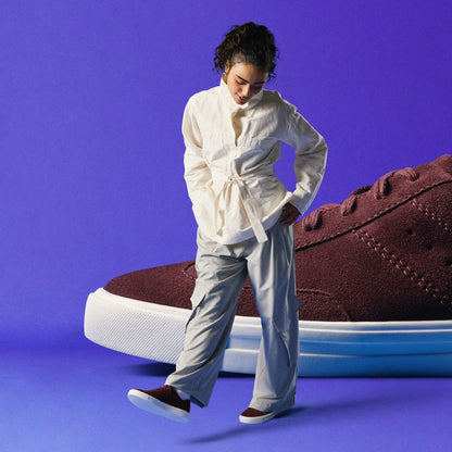 Clarks Popular / Makea Court Burgundy Suede