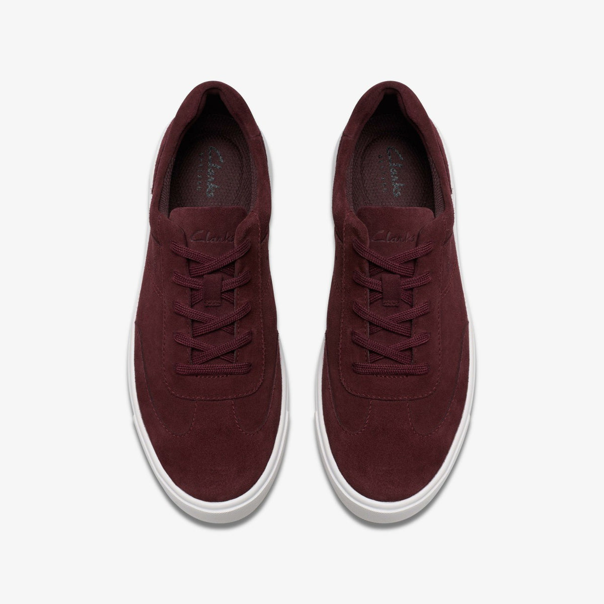 Clarks Popular / Makea Court Burgundy Suede