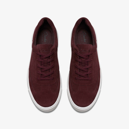 Clarks Popular / Makea Court Burgundy Suede