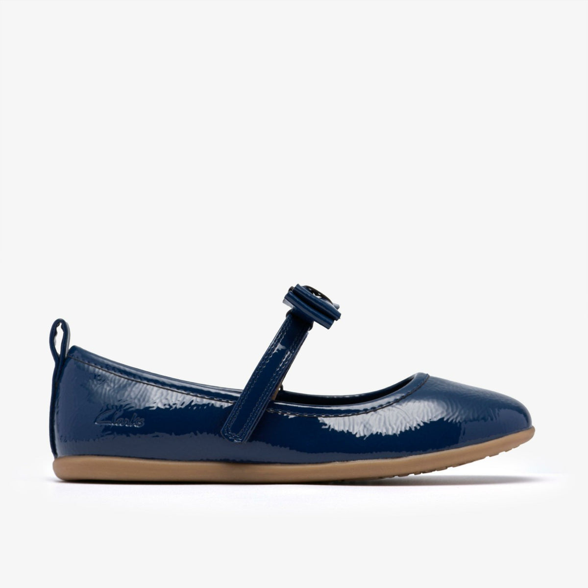 Clarks New / Charm Bow Kid Navy Patent