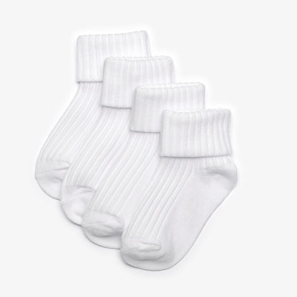 Clarks Hot Sale / White Socks 4 Pack 6-12 Months White