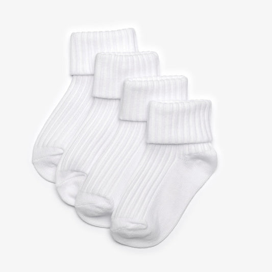 Clarks Hot Sale / White Socks 4 Pack 6-12 Months White