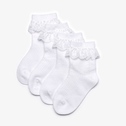 Clarks Latest / Frilly Socks White 4 Pack 1-2 Years White