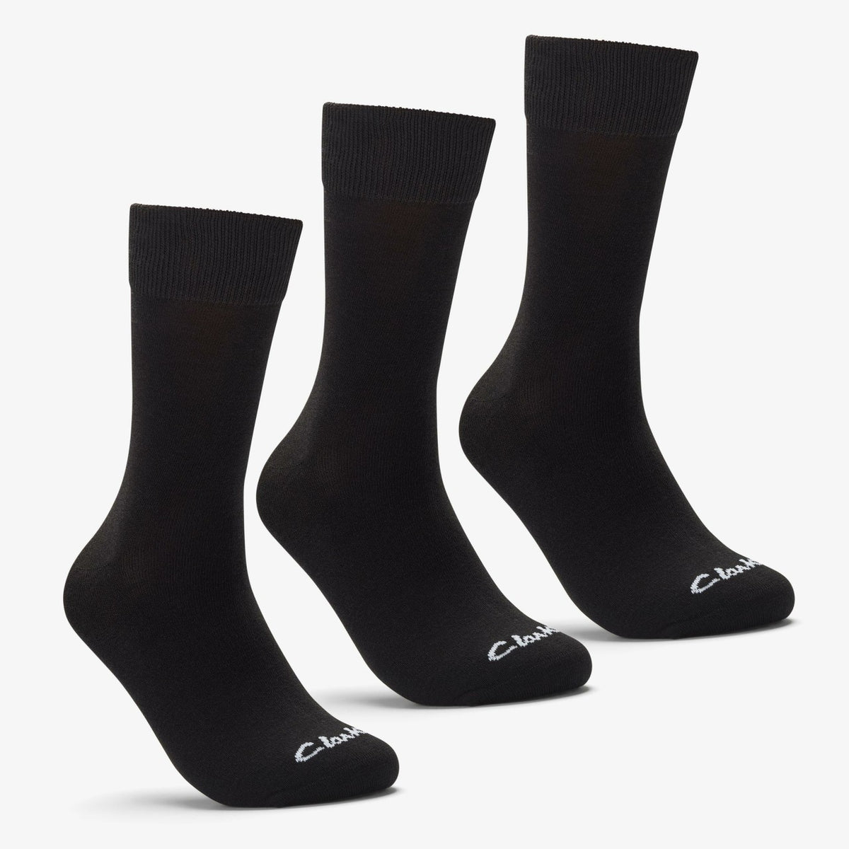 Clarks Trending / 3 Pack Socks Size 6-11 Black Black