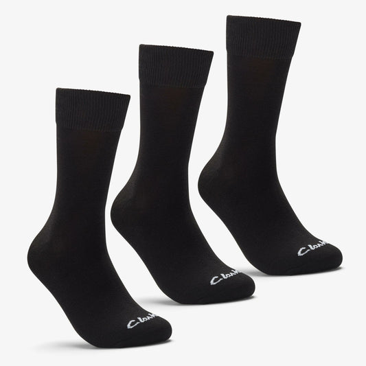 Clarks Trending / 3 Pack Socks Size 6-11 Black Black