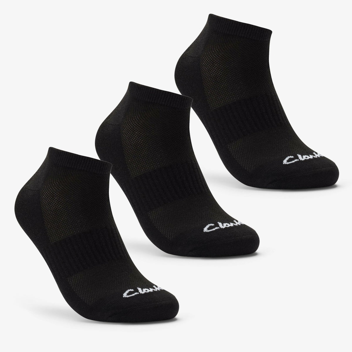 Clarks Smart Buy / Ankle Socks 3 Pack Size 6-11 Black Black