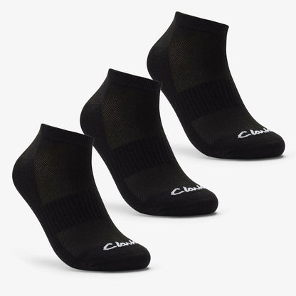 Clarks Smart Buy / Ankle Socks 3 Pack Size 6-11 Black Black