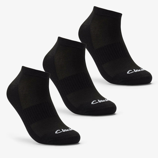 Clarks Smart Buy / Ankle Socks 3 Pack Size 6-11 Black Black