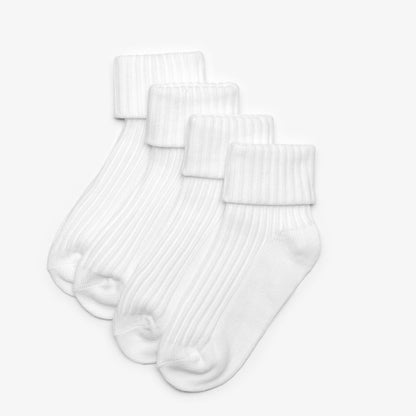 Clarks Recommended / White Socks 4 Pack 1 - 2 Years White