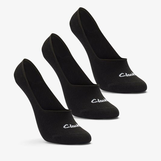 Clarks Everyday / Sock Liners 3 Pack Size 2-8 Black Black