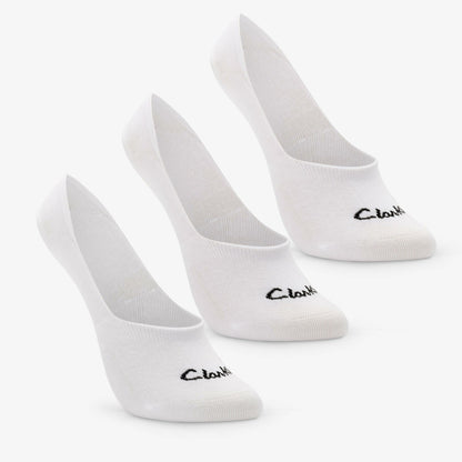 Clarks Quality / Sock Liners 3 Pack Size 2-8 White