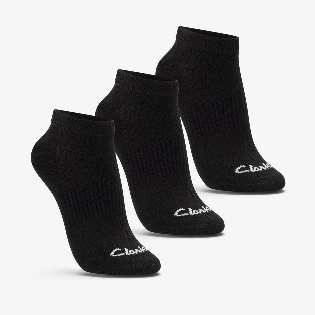 Clarks Smart Buy / Ankle Socks 3 Pack Size 2-8 Black Black