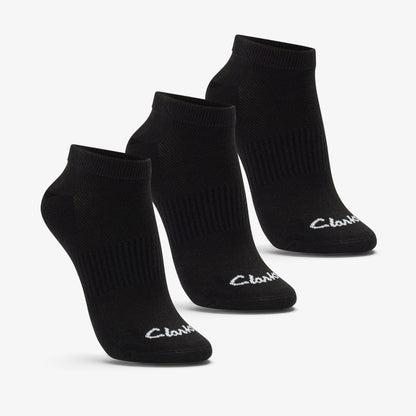 Clarks Smart Buy / Ankle Socks 3 Pack Size 2-8 Black Black