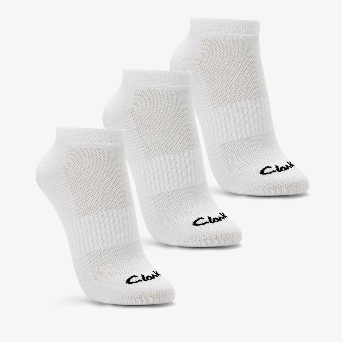 Clarks Smart Buy / Sports Ankle Socks 3 Pack Size 2-8 White