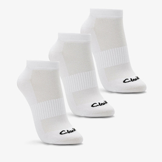 Clarks Smart Buy / Sports Ankle Socks 3 Pack Size 2-8 White