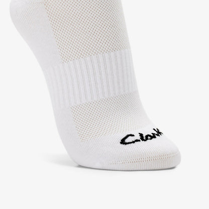 Clarks Smart Buy / Sports Ankle Socks 3 Pack Size 2-8 White